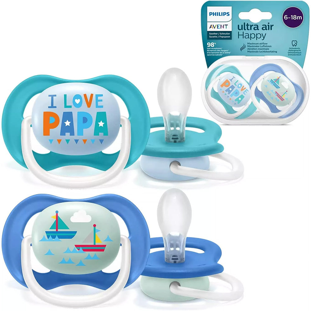 Avent Sucettes Ortho 6-18m Boy Scf080/03 Pap/boaT