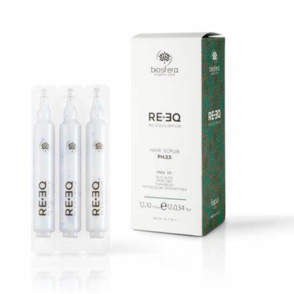 Biosfera RE.EQ Hair Scrub Lotion 12 Ampoules Pré-Shampooing 10ml