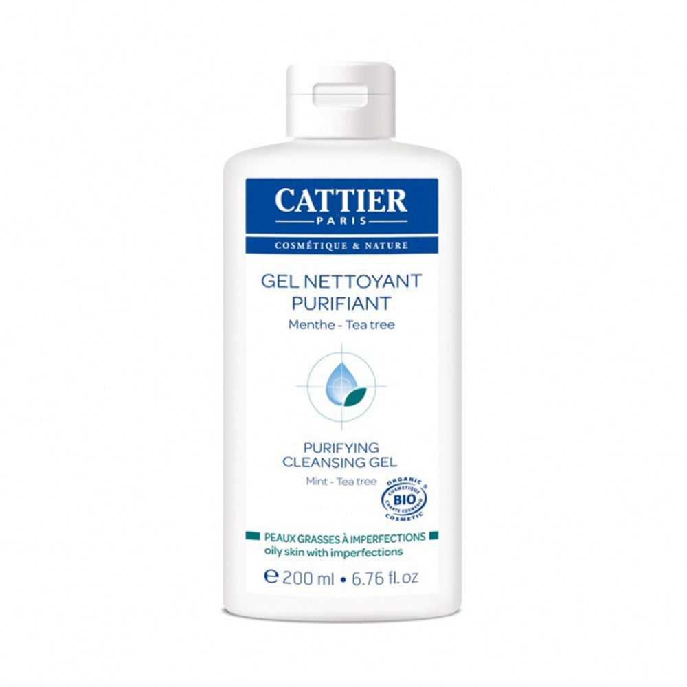 Cattier Gel Nettoyant Purifiant Menthe Peau Grasses à Imperfection Bio 200ml