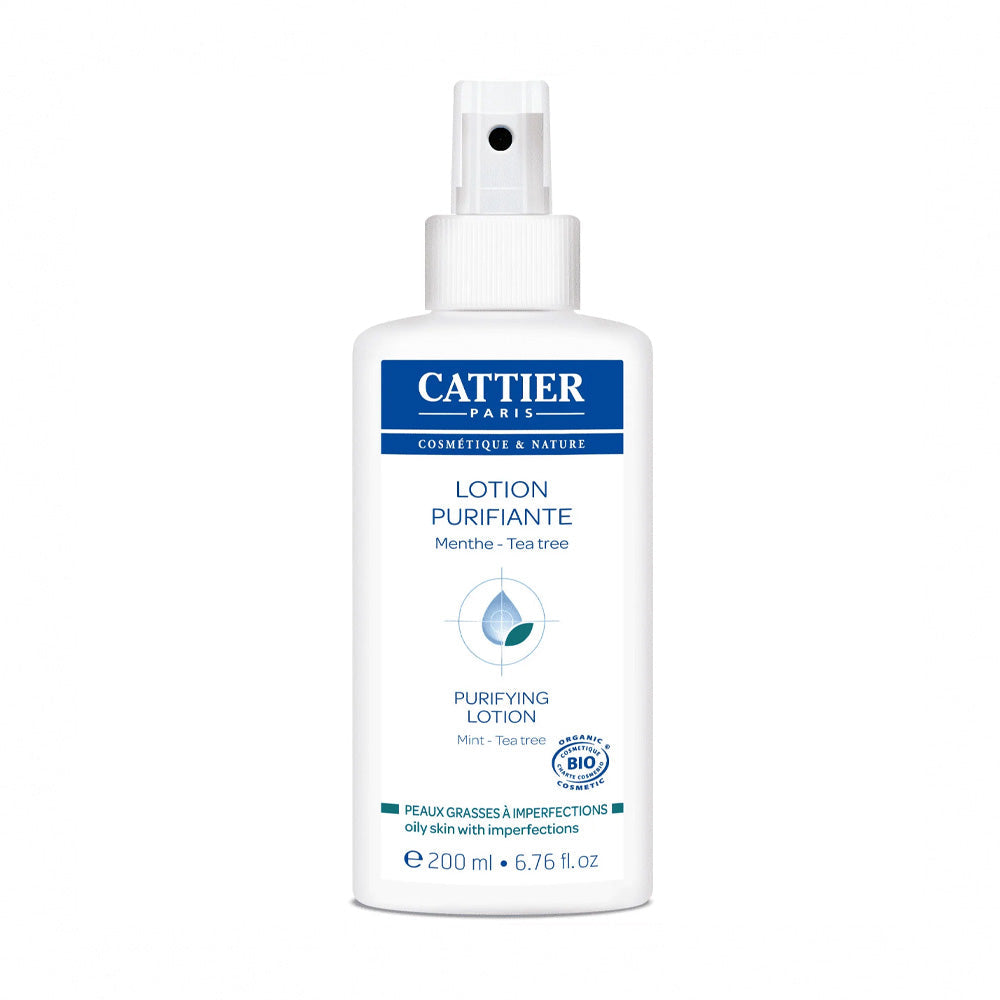 Cattier Lotion Purifiante Menthe Spray Peaux Grasses à Imperfection Bio 200ml