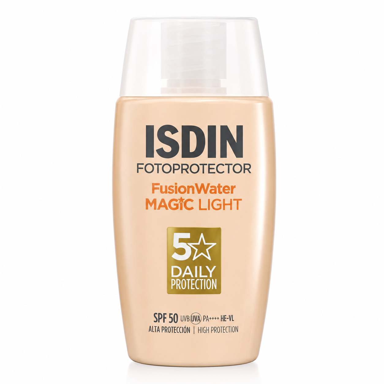 ISDIN Fotoprotector Fusion Water Magic Light SPF 50 – Écran solaire visage teinté 50 ml