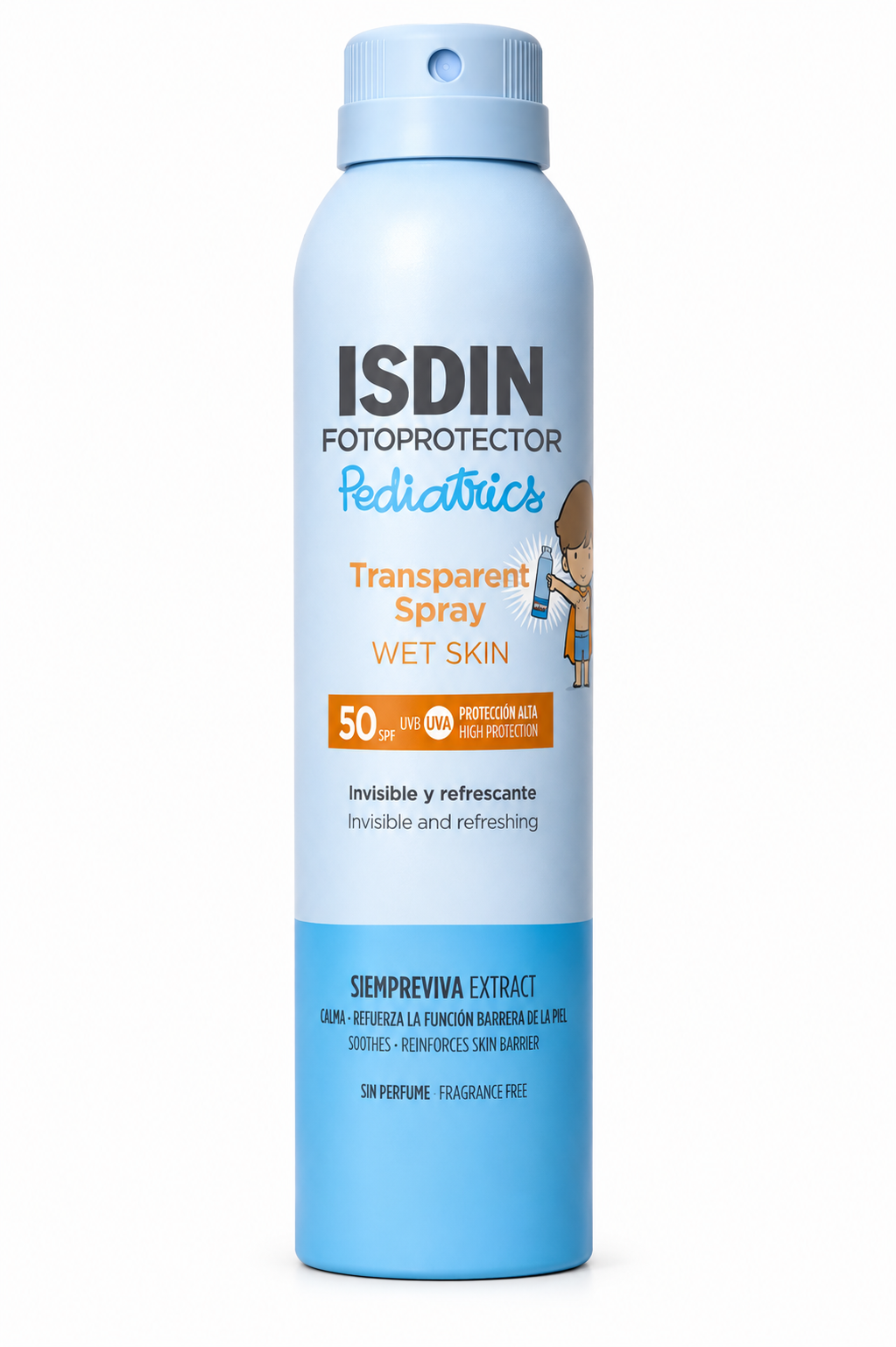 ISDIN Fotoprotector Pediatrics Transparent Spray Wet Skin SPF 50 – Spray Solaire Transparent Enfant – 250 ml