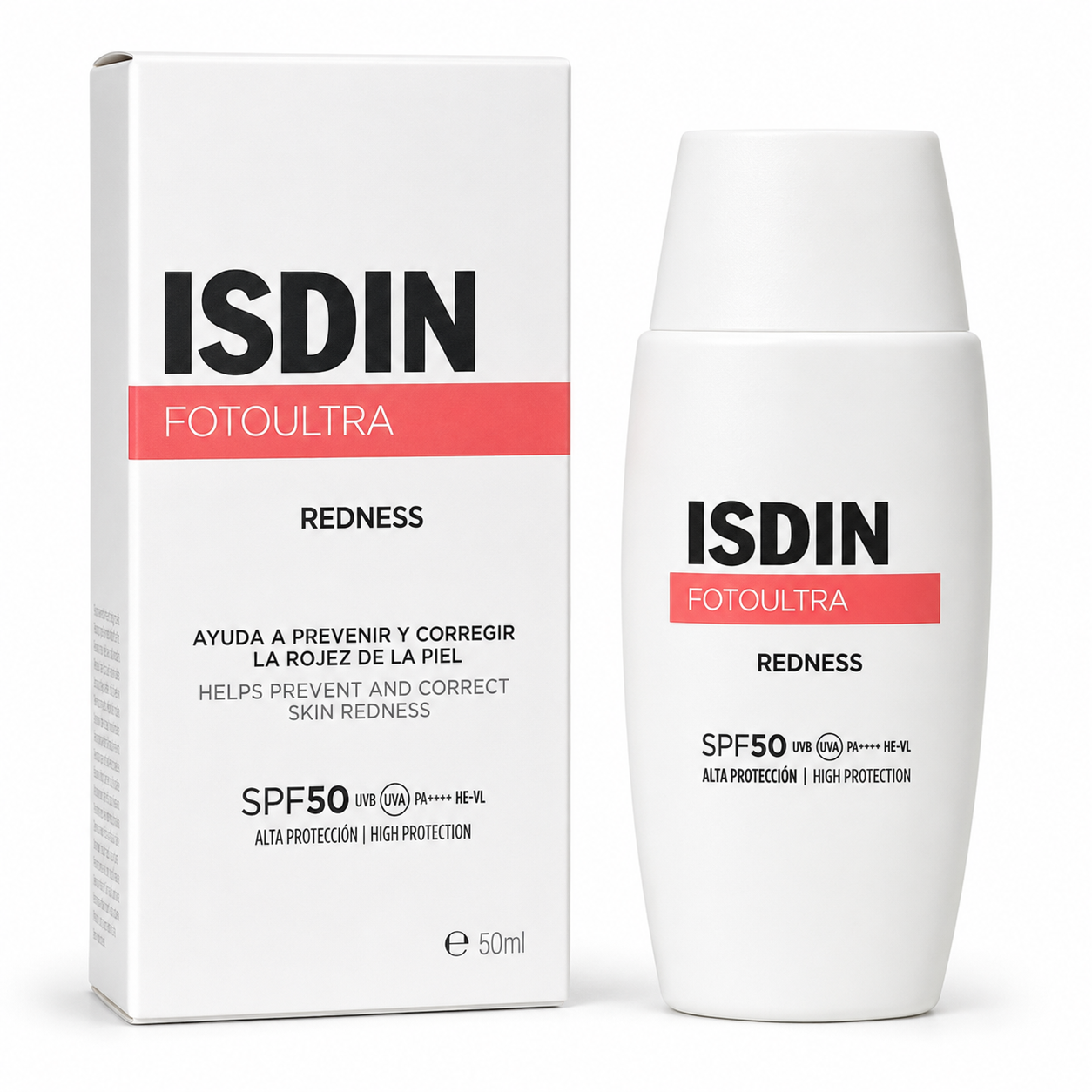 ISDIN FotoUltra Redness SPF 50 – Fluide photoprotecteur anti-rougeurs 50 ml