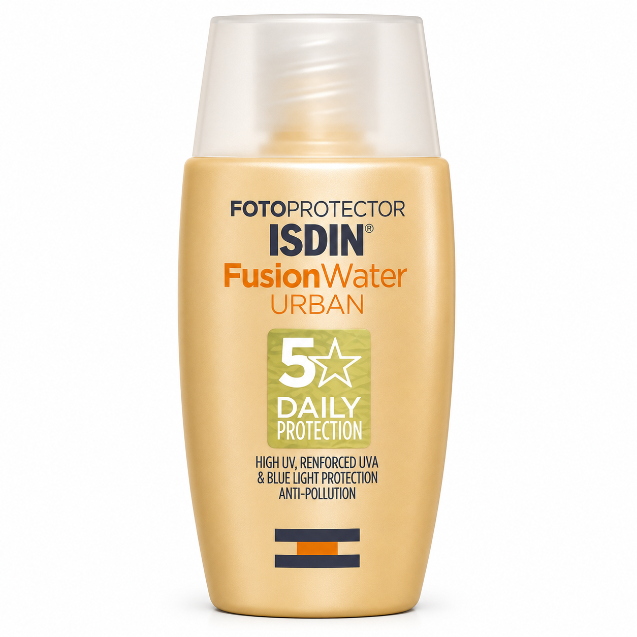 ISDIN Fotoprotector Fusion Water Urban SPF 50 – Fluide Solaire Visage Quotidien – 50 ml