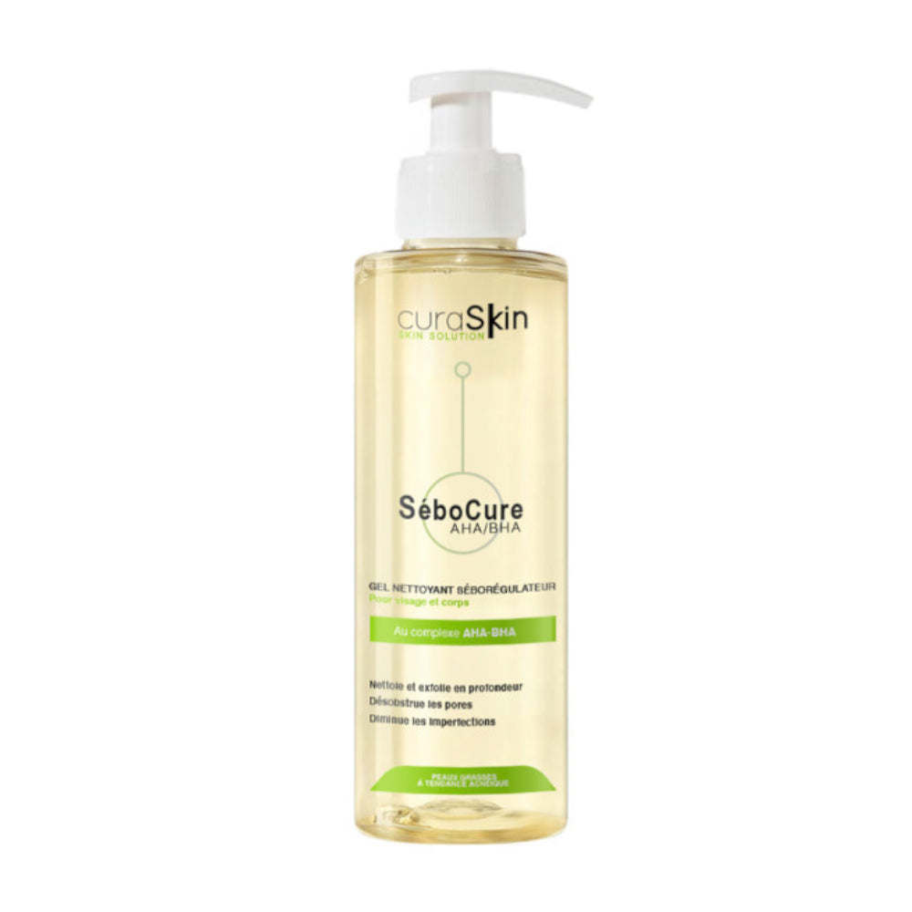 Curaskin Sebocure Gel Nettoyant Seboregulateur Peau Grasse 200ml