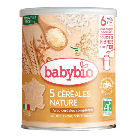 Babybio 5 Céréales Nature Bio 220g