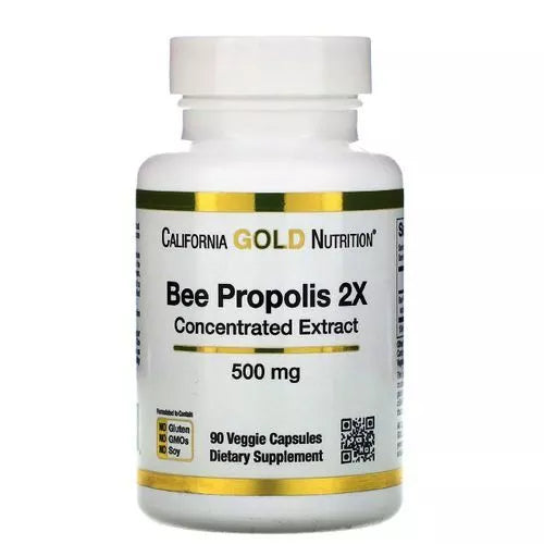 California Gold Nutrition Bee Propolis 2X Concentrated Extract 500 mg 90 Capsules